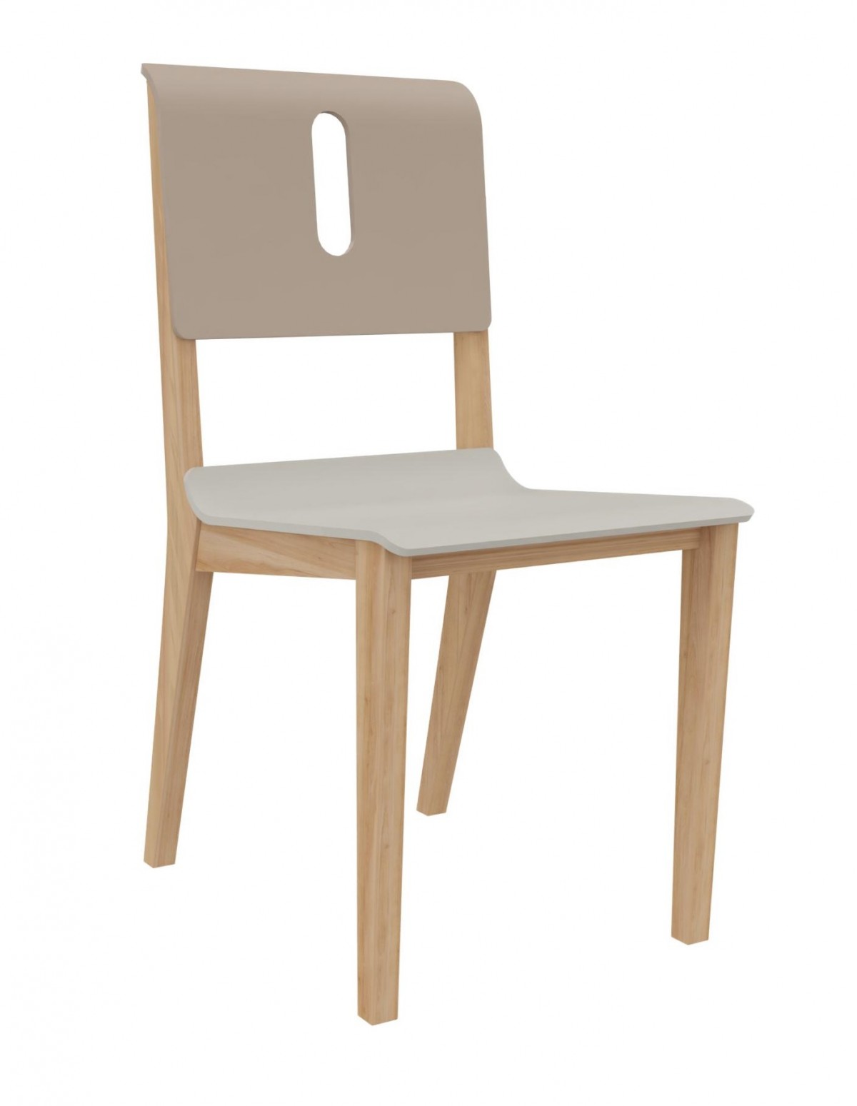 Chaise 4 pieds Wood assise et dos séparés